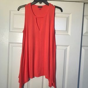 Geranium colored Vince Camuto top